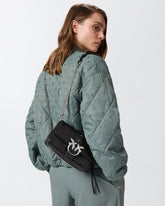 Borsa a spalla Mini Love Bag Slouchy in pelle biker - | Pinko