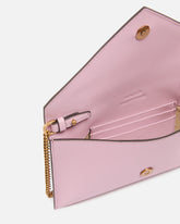 Small smooth leather envelope clutch bag with Love Birds logo - Light Pink | Pinko