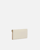 Petite pochette enveloppe en cuir lisse à logo Love Birds - Blanc | Pinko