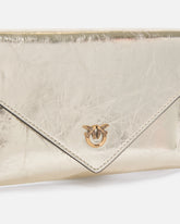Pochette en cuir métallisé avec logo Love Birds - | Pinko