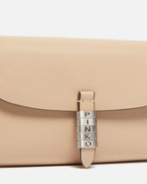 Portafoglio in pelle con logo lettering PINKO e tracolla - | Pinko