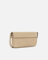 Saddle Flat medium shoulder bag in suede - | Pinko
