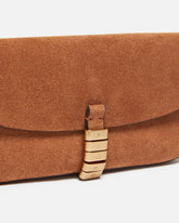 Borsa a spalla media Saddle Flat in suede - Marrone | Pinko