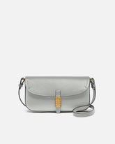 Borsa a spalla media Saddle Flat in pelle - Bianco Crema | Pinko