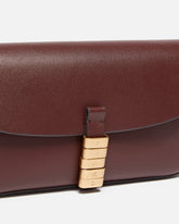 Borsa a spalla media Saddle Flat in pelle - Burgundy | Pinko