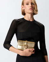 Love Bag One Slouchy baby shoulder bag in laminated leather - | Pinko