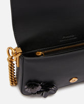 Borsa a spalla Baby Love Bag Slouchy in pelle con fiori gioiello - | Pinko