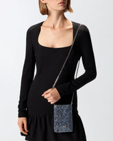 Pochette à bandoulière en cuir à strass pour smartphone - | Pinko