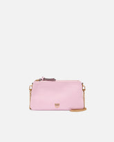 Borsa a tracolla Mini Double Bag piccola in pelle con tracolla - Rosa Chiaro | Pinko