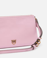 Borsa a tracolla Mini Double Bag piccola in pelle con tracolla - Rosa Chiaro | Pinko