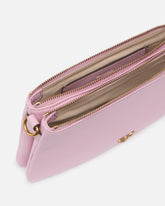Borsa a tracolla Mini Double Bag piccola in pelle con tracolla - Rosa Chiaro | Pinko