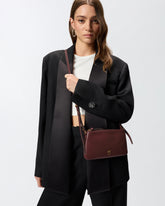 Borsa a tracolla Mini Double Bag piccola in pelle con tracolla - | Pinko