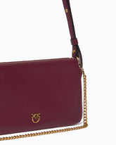 Leather Mini Double Bag with shoulder strap - Pink | Pinko