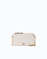 Leather Mini Double Bag with shoulder strap - White | Pinko