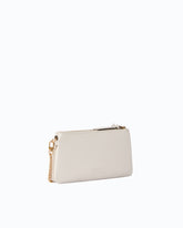 Leather Mini Double Bag with shoulder strap - White | Pinko
