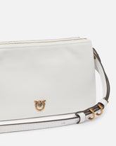 Leather Mini Double Bag with shoulder strap - White | Pinko