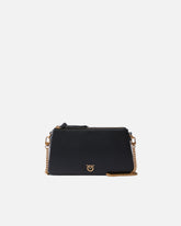 Kleine Umhängetasche Mini Double Bag aus Leder mit Schulterriemen - Schwarz | Pinko