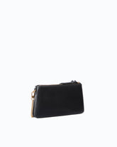 Leather Mini Double Bag with shoulder strap - Black | Pinko
