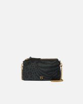 Double Bag Mini small crossbody bag in nylon with animal print - | Pinko