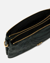 Double Bag Mini small crossbody bag in nylon with animal print - | Pinko