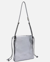 Borsa a spalla Mini Slouchy Bag in suede laminato con logo Love Birds - | Pinko