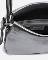 Borsa a spalla Mini Slouchy Bag in suede laminato con logo Love Birds - | Pinko