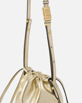 Borsa a spalla Mini Slouchy Bag in suede laminato con logo Love Birds - | Pinko