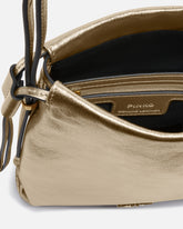 Borsa a spalla Mini Slouchy Bag in suede laminato con logo Love Birds - | Pinko