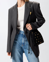 Bolso de hombro pequeño Mini Slouchy Bag de ante con tachuelas estrella - | Pinko