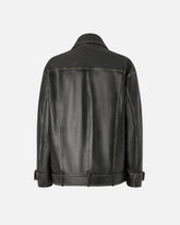 Leather biker-style jacket - | Pinko