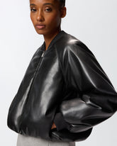 Short leather-effect bomber jacket - | Pinko