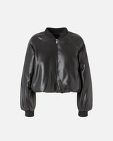 Short leather-effect bomber jacket - | Pinko