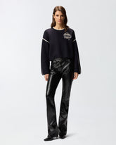 Pullover mit Rundhalsausschnitt und Schmuckstickerei - | Pinko