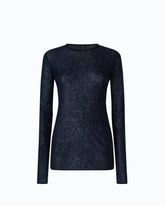 Crew-neck sweater with sequins - Blue | Pinko
