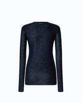 Crew-neck sweater with sequins - Blue | Pinko