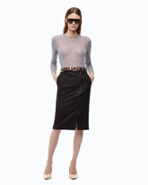 Pullover mit Rundhalsausschnitt und Pailletten - Grau | Pinko