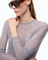 Pullover mit Rundhalsausschnitt und Pailletten - Grau | Pinko