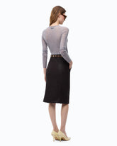 Pullover mit Rundhalsausschnitt und Pailletten - Grau | Pinko