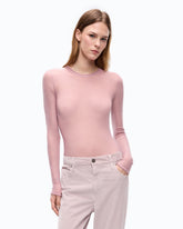 Maglia girocollo con paillettes - Rosa | Pinko