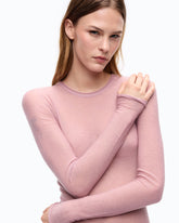 Maglia girocollo con paillettes - Rosa | Pinko