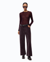 Crew-neck sweater with sequins - Purple | Pinko