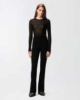 Maglia girocollo con paillettes - Nero | Pinko