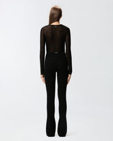 Maglia girocollo con paillettes - Nero | Pinko