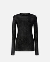 Maglia girocollo con paillettes - Nero | Pinko