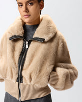 Bomber in tessuto effetto pelliccia - | Pinko