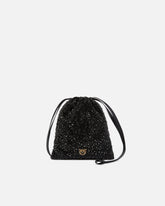 Baby Slouchy Bag fully rhinestoned shoulder pouch - | Pinko