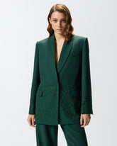 Oversized blazer with rhinestones - | Pinko