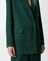 Oversized blazer with rhinestones - | Pinko