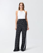 Pantaloni wide leg in viscosa jacquard stampata - | Pinko
