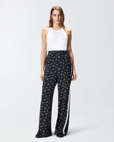 Pantalon wide leg en jacquard de viscose imprimé - | Pinko